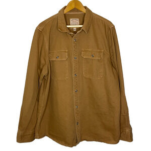Men's 2XL Fatface Tan Cotton Button Down Canvas Shirt